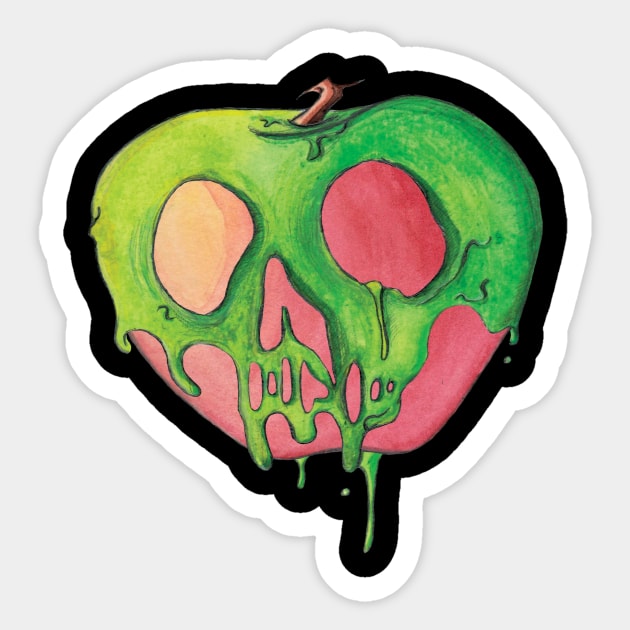 Water Color Poisoned Apple Sticker by VintageGrim